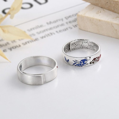 925 Sterling Silver Koi Fish Auspicious Ring 925 Sterling Silver Koi Fish Auspicious Ring