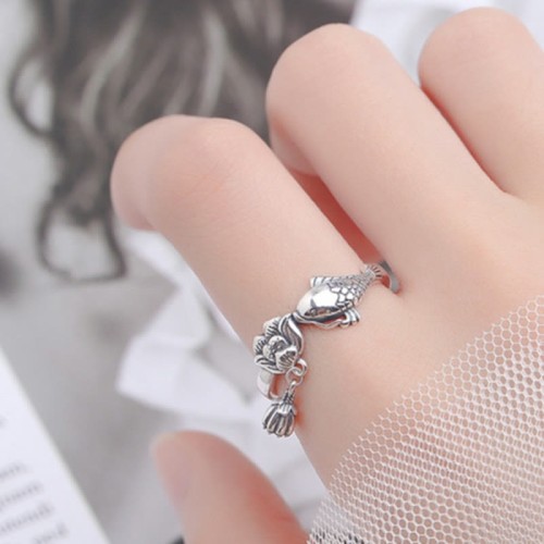 925 Silver Koi Lotus Success Ring 925 Silver Koi Lotus Success Ring