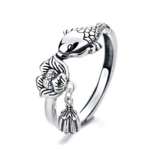 925 Silver Koi Lotus Success Ring 925 Silver Koi Lotus Success Ring