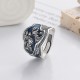 925 Silver Phoenix Peony Luck Ring