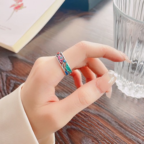 925 Sterling Silver Koi Lotus Luck Ring 925 Sterling Silver Koi Lotus Luck Ring