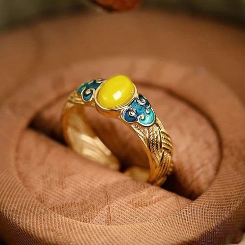 Amber Copper Auspicious Focus Ring Amber Copper Auspicious Focus Ring