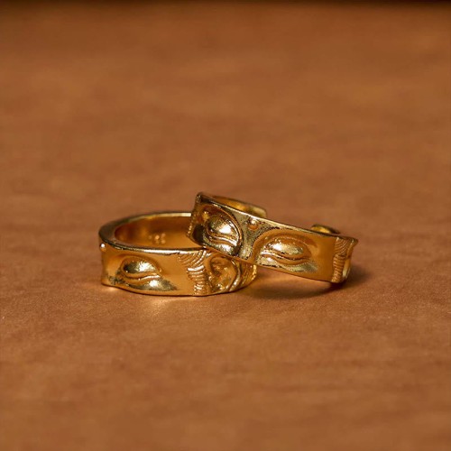 Golden Meditation Buddha Serenity Copper Ring Golden Meditation Buddha Serenity Copper Ring