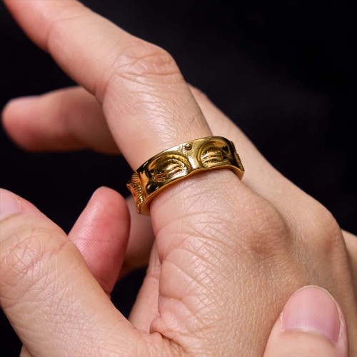 Golden Meditation Buddha Serenity Copper Ring Golden Meditation Buddha Serenity Copper Ring