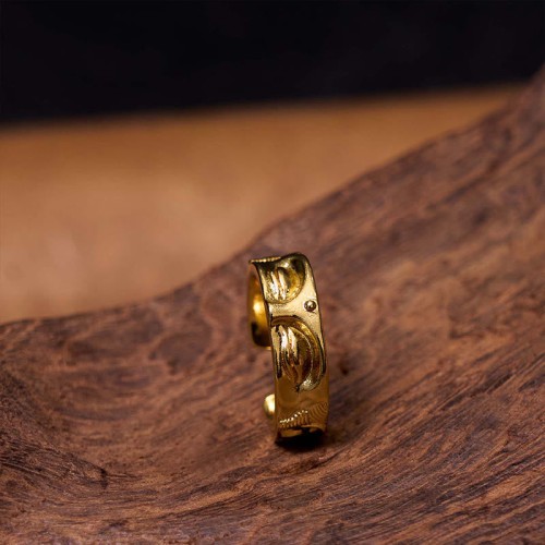 Golden Meditation Buddha Serenity Copper Ring Golden Meditation Buddha Serenity Copper Ring