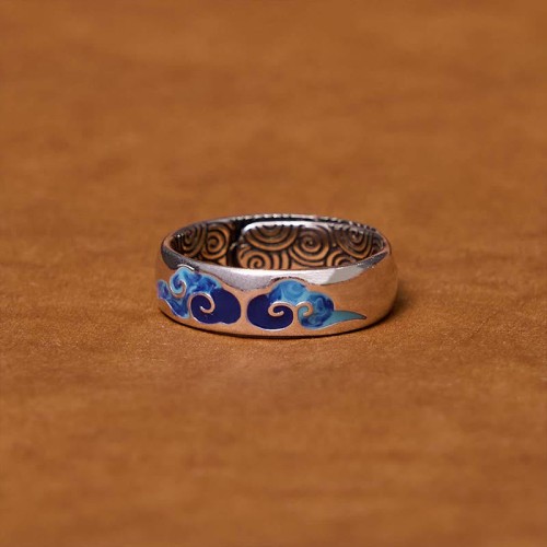 Blue Auspicious Clouds Wealth Ring Blue Auspicious Clouds Wealth Ring