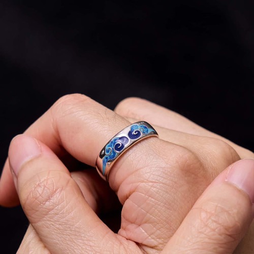 Blue Auspicious Clouds Wealth Ring Blue Auspicious Clouds Wealth Ring