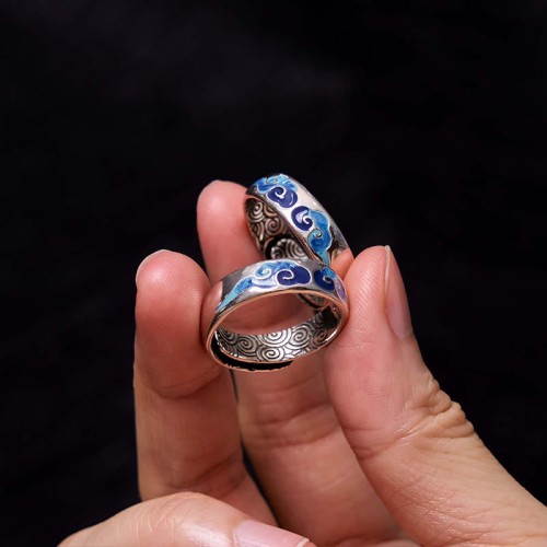 Blue Auspicious Clouds Wealth Ring Blue Auspicious Clouds Wealth Ring