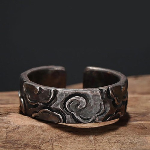 999 Silver Auspicious Clouds Protection Ring 999 Silver Auspicious Clouds Protection Ring