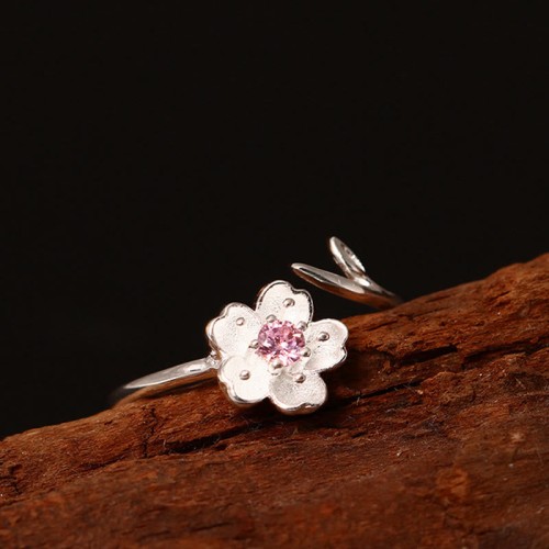 925 Silver Cherry Blossom Blessing Ring 925 Silver Cherry Blossom Blessing Ring