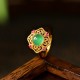 Green Chalcedony Hollow Strength Adjustable Ring