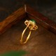 Green Chalcedony Hollow Strength Adjustable Ring