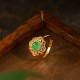 Green Chalcedony Hollow Strength Adjustable Ring