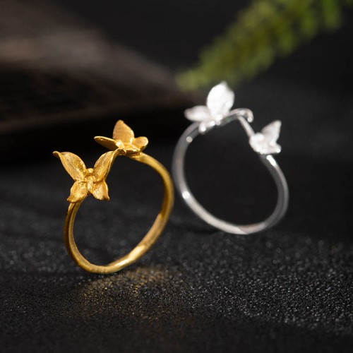 925 Sterling Silver Butterfly Love Ring