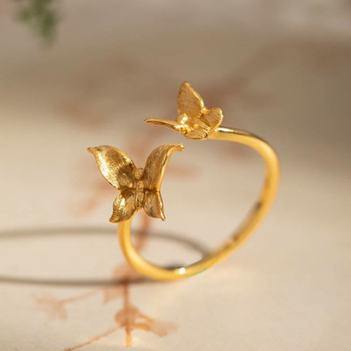 925 Sterling Silver Butterfly Love Ring