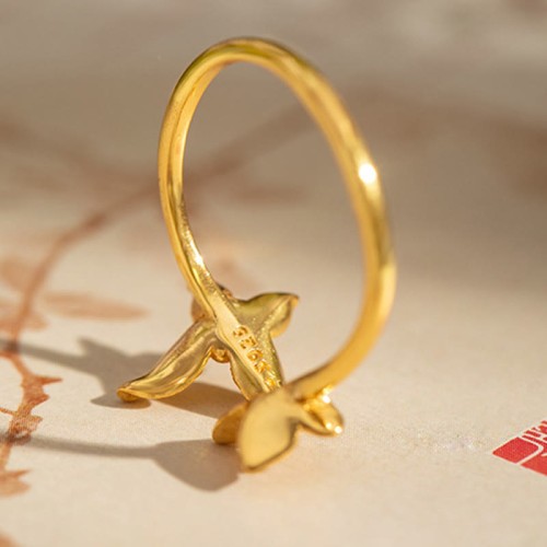 925 Sterling Silver Butterfly Love Ring