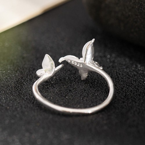 925 Sterling Silver Butterfly Love Ring