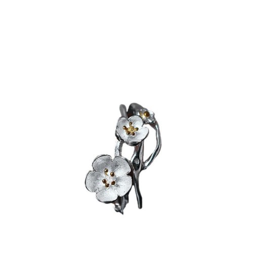 925 Sterling Silver Plum Blossom Balance Ring 925 Sterling Silver Plum Blossom Balance Ring