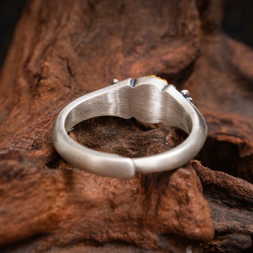 925 Silver Plated Gold Bodhisattva Tara Protection Ring