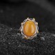 990 Sterling Silver Gold Plated Amber Ring