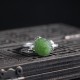 925 Silver Jade Green Rose Luck Ring