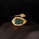 Gold-Plated Jade Leaf Prosperity Ring Gold-Plated Jade Leaf Prosperity Ring