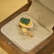 Gold-Plated Jade Leaf Prosperity Ring Gold-Plated Jade Leaf Prosperity Ring