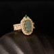 Copper Plated Jade Leaf Diamond Luck Ring Copper Plated Jade Leaf Diamond Luck Ring
