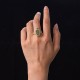 Copper Plated Jade Leaf Diamond Luck Ring Copper Plated Jade Leaf Diamond Luck Ring