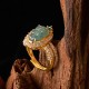 Copper Plated Jade Leaf Diamond Luck Ring Copper Plated Jade Leaf Diamond Luck Ring