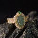Copper Plated Jade Leaf Diamond Luck Ring Copper Plated Jade Leaf Diamond Luck Ring