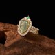 Copper Plated Jade Leaf Diamond Luck Ring Copper Plated Jade Leaf Diamond Luck Ring