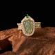 Copper Plated Jade Leaf Diamond Luck Ring Copper Plated Jade Leaf Diamond Luck Ring