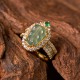 Copper Plated Jade Leaf Diamond Luck Ring Copper Plated Jade Leaf Diamond Luck Ring