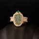 Copper Plated Jade Leaf Diamond Luck Ring Copper Plated Jade Leaf Diamond Luck Ring