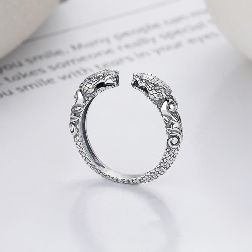 925 Sterling Silver Year of the Snake Open Ring