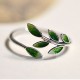 Buddha Stone Leaves Copper Wealth Ring