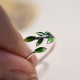 Buddha Stone Leaves Copper Wealth Ring
