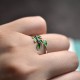 Buddha Stone Leaves Copper Wealth Ring