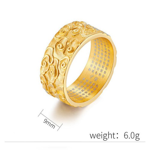 Auspicious Clouds Heart Sutra Titanium Steel Ring Auspicious Clouds Heart Sutra Titanium Steel Ring