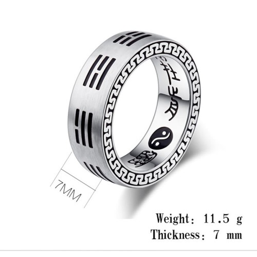 Bagua Yin Yang Taoist Mantra Titanium Steel Harmony Ring Bagua Yin Yang Taoist Mantra Titanium Steel Harmony Ring
