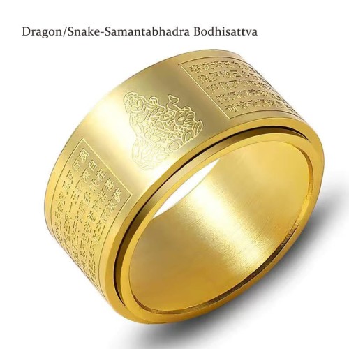 Chinese Zodiac Buddha Heart Sutra Ring
