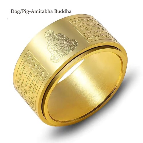 Chinese Zodiac Buddha Heart Sutra Ring
