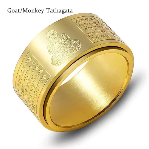Chinese Zodiac Buddha Heart Sutra Ring