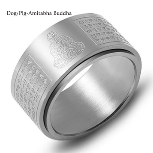 Chinese Zodiac Buddha Heart Sutra Ring
