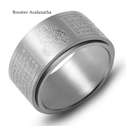 Chinese Zodiac Buddha Heart Sutra Ring