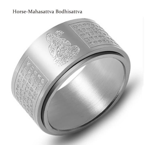 Chinese Zodiac Buddha Heart Sutra Ring