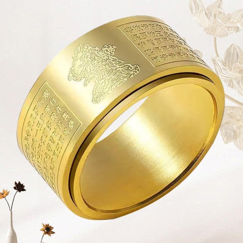 Chinese Zodiac Buddha Heart Sutra Ring