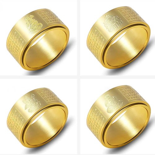 Chinese Zodiac Buddha Heart Sutra Ring