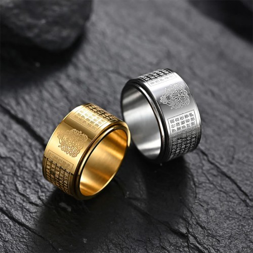 Chinese Zodiac Buddha Heart Sutra Ring